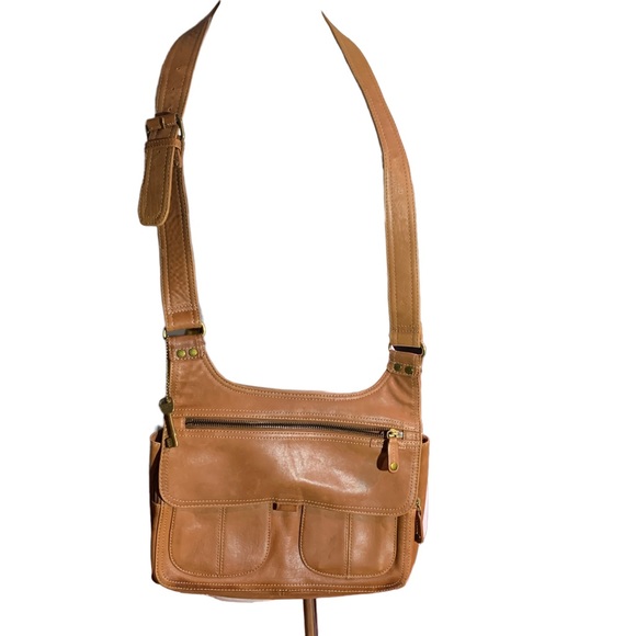 Fossil messenger crossbody leather bag